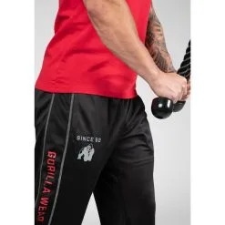 Pantalón Chándal Fitness Largo Hombre GORILLA WEAR FunctionalMesh Negro Rojo -tienda de equipos de fitness pantalon chandal fitness largo hombre gorilla wear functionalmesh negro rojo 4