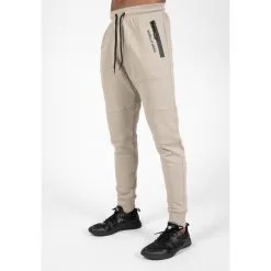 Pantalón Chándal Fitness Largo Hombre GORILLA WEAR Newark Negro -tienda de equipos de fitness pantalon chandal fitness largo hombre gorilla wear newark beige