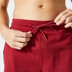 Pantalon Corto Chándal Short Recto Algodón Hombre Domyos Essential Burdeos -tienda de equipos de fitness pantalon corto chandal short recto algodon hombre domyos essential burdeos 2