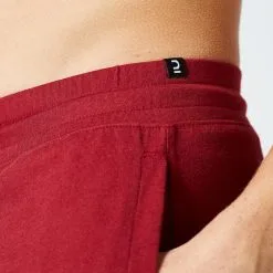 Pantalon Corto Chándal Short Recto Algodón Hombre Domyos Essential Burdeos -tienda de equipos de fitness pantalon corto chandal short recto algodon hombre domyos essential burdeos 4