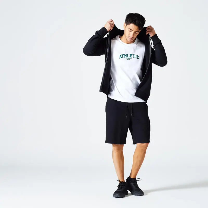 Domyos Pantalón Corto Fitness 520 Hombre Negro Cargo 4 Domyos Pantalón Corto Fitness 520 Hombre Negro Cargo - Imagen 2