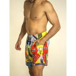 Pantalón Corto Hombre Banbroken RIO Multicolor Amarillo -tienda de equipos de fitness pantalon corto hombre banbroken rio multicolor amarillo 3