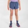 Pantalón Corto Mallas Running Transpirable Niña - KIPRUN DRY+ 2 En 1 Tejano Y Malva -tienda de equipos de fitness pantalon corto mallas running transpirable nia kiprun dry 2 en 1 tejano y malva