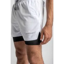 AESTHETIC WOLF Pantalón Corto Utilitario Fitness - Hombre - Blanco -tienda de equipos de fitness pantalon corto utilitario fitness hombre blanco 2