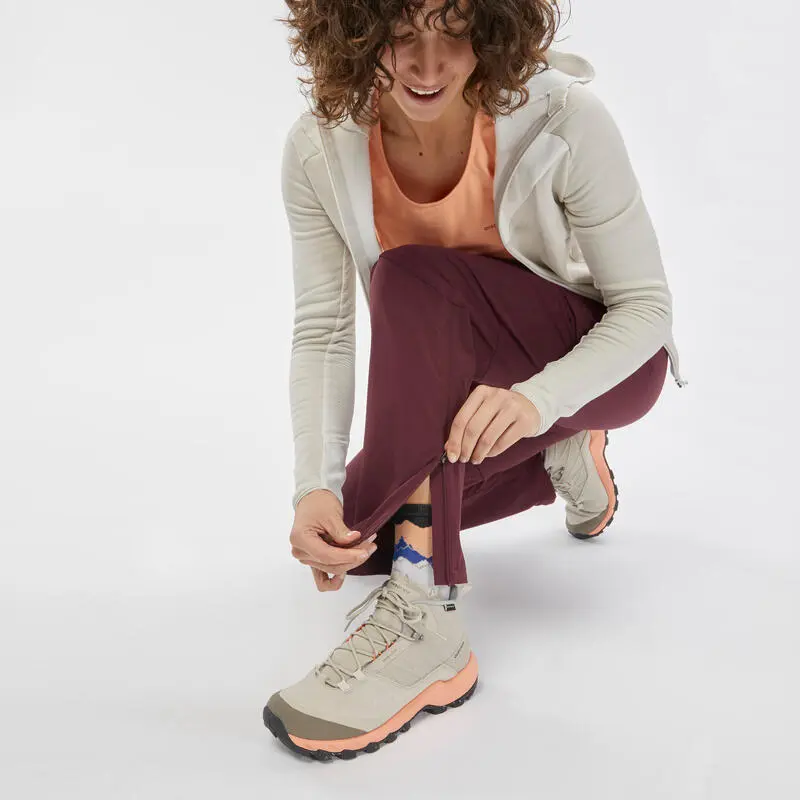 Pantalón Desmontable Montaña Y Trekking Mujer Quechua MH550 Granate 6 Pantalón Desmontable Montaña Y Trekking Mujer Quechua MH550 Granate - Imagen 4