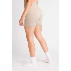 AESTHETIC WOLF Pantalones Cortos Compresivos 'Ribbbed Seamless' - Mujer - Beis -tienda de equipos de fitness pantalones cortos compresivos ribbbed seamless mujer beis 1