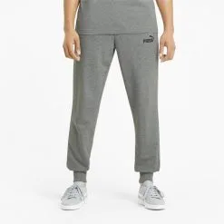 Pantalones Deportivos Essentials Logo Hombre PUMA Gris -tienda de equipos de fitness pantalones deportivos essentials logo hombre puma gris 1