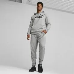 Pantalones Deportivos Essentials Logo Hombre PUMA Gris -tienda de equipos de fitness pantalones deportivos essentials logo hombre puma gris 9
