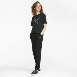 Pantalones Mujer PUMA Essentials+ Embroidery Negro -tienda de equipos de fitness pantalones mujer puma essentials embroidery negro 3
