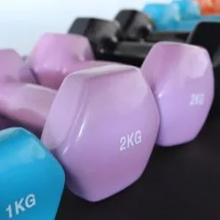 Par De Mancuernas De Colores 3kg Viok Sport -tienda de equipos de fitness par de mancuernas de colores 3kg viok sport 2