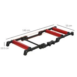 Rodillo De Entrenador De Bicicleta HOMCOM Rojo, Negro 146x55x10,5 Cm -tienda de equipos de fitness rodillo de entrenador de bicicleta homcom rojo negro 146x55x105 cm 2