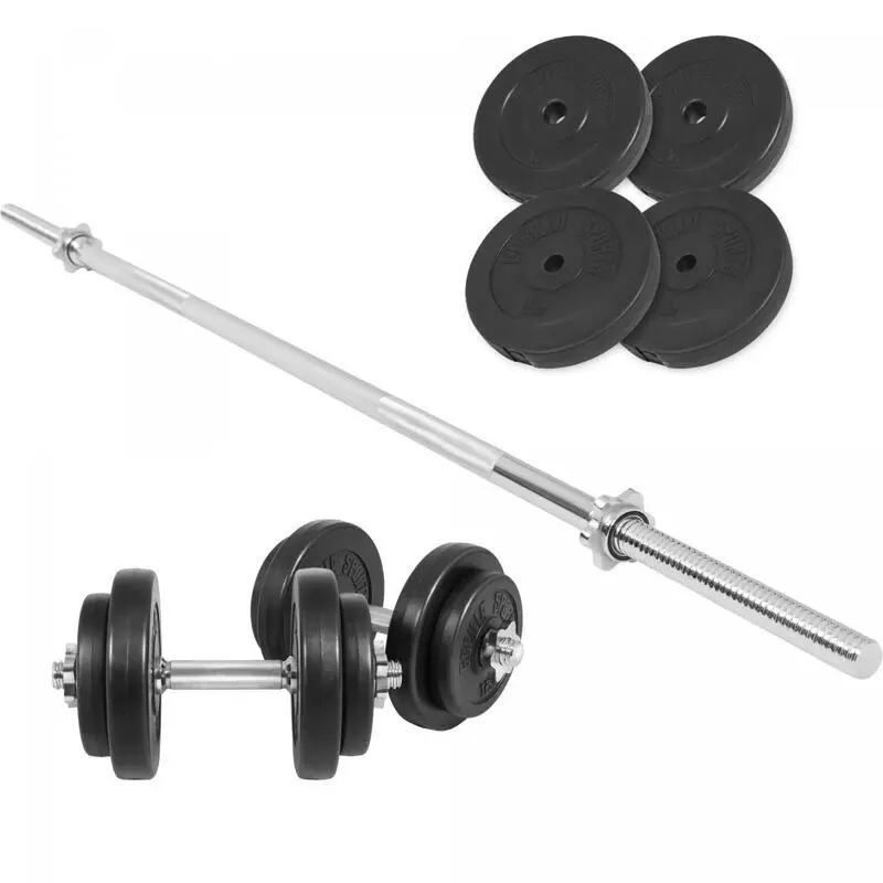 Gorilla Sports SET DE MANCUERNAS 60KG |DISCOS DE PLÁSTICO + BARRAS 2X35CM Y 1X170CM|MUSCULACIÓN 3 Gorilla Sports SET DE MANCUERNAS 60KG |DISCOS DE PLÁSTICO + BARRAS 2X35CM Y 1X170CM|MUSCULACIÓN