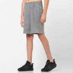 Domyos Short Niños Algodón - Básico Gris -tienda de equipos de fitness short nios algodon basico gris 1