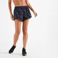 Domyos Short Pantalón Corto Fitness Amplio Mujer Rosa Pálido -tienda de equipos de fitness short pantalon corto fitness amplio mujer azul marino