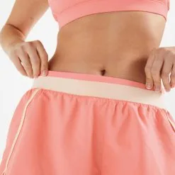 Domyos Short Pantalón Corto Fitness Amplio Mujer Rosa Pálido -tienda de equipos de fitness short pantalon corto fitness amplio mujer rosa palido 3