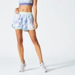 Shorts Fitness 2 En 1 Antirozaduras Mujer Domyos Negro -tienda de equipos de fitness shorts fitness 2 en 1 antirozaduras mujer domyos verde romero