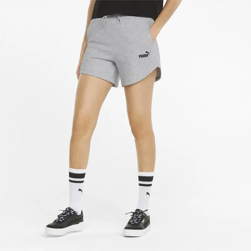Shorts Mujer PUMA Essentials High Waist Gris 4 Shorts Mujer PUMA Essentials High Waist Gris - Imagen 2
