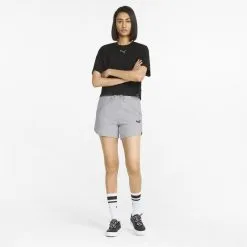 Shorts Mujer PUMA Essentials High Waist Gris 10 Shorts Mujer PUMA Essentials High Waist Gris -tienda de equipos de fitness shorts mujer puma essentials high waist gris 3