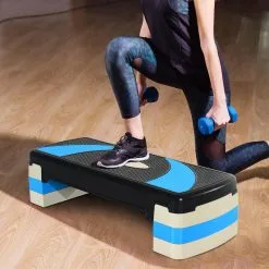 Step Fitness HOMCOM Negro Y Azul Con Altura Regulable 80x31x20 Cm -tienda de equipos de fitness step fitness homcom negro y azul con altura regulable 80x31x20 cm 2