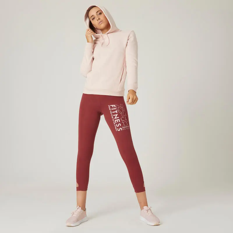 Sudadera Con Forro Polar Fitness Con Capucha Mujer Domyos 500 Rosa 6 Sudadera Con Forro Polar Fitness Con Capucha Mujer Domyos 500 Rosa - Imagen 4