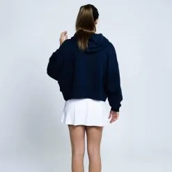 THE RUNNING REPUBLIC Sudadera De Cuello Redondo Con Capucha De Algodón De Mujer TRR Azul -tienda de equipos de fitness sudadera de cuello redondo con capucha de algodon de mujer trr azul 2