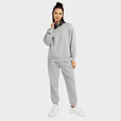 Siroko Sudadera De Cuello Redondo Mujer Ash-W -tienda de equipos de fitness sudadera de cuello redondo mujer ash w 3