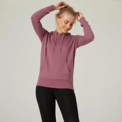 Sudadera Fitness Con Capucha Mujer Domyos 500 Uva
