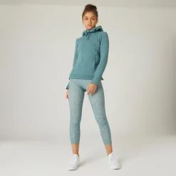 Sudadera Fitness Con Capucha Mujer Domyos 520 Verde -tienda de equipos de fitness sudadera fitness con capucha mujer domyos 520 verde 2