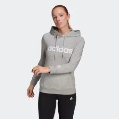 Sudadera Fitness Soft Training Linear Adidas Mujer Gris Capucha