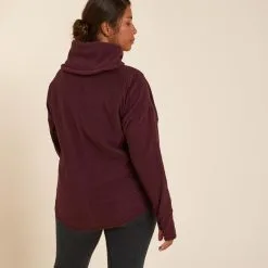 KIMJALY Sudadera Yoga Relajación Mujer Burdeos Polar -tienda de equipos de fitness sudadera yoga relajacion mujer burdeos polar 3