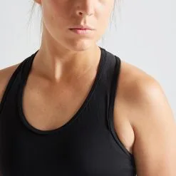 Domyos Sujetador-Top Fitness 100 Negro Sujeción Ligera -tienda de equipos de fitness sujetador top fitness 100 negro sujecion ligera 4