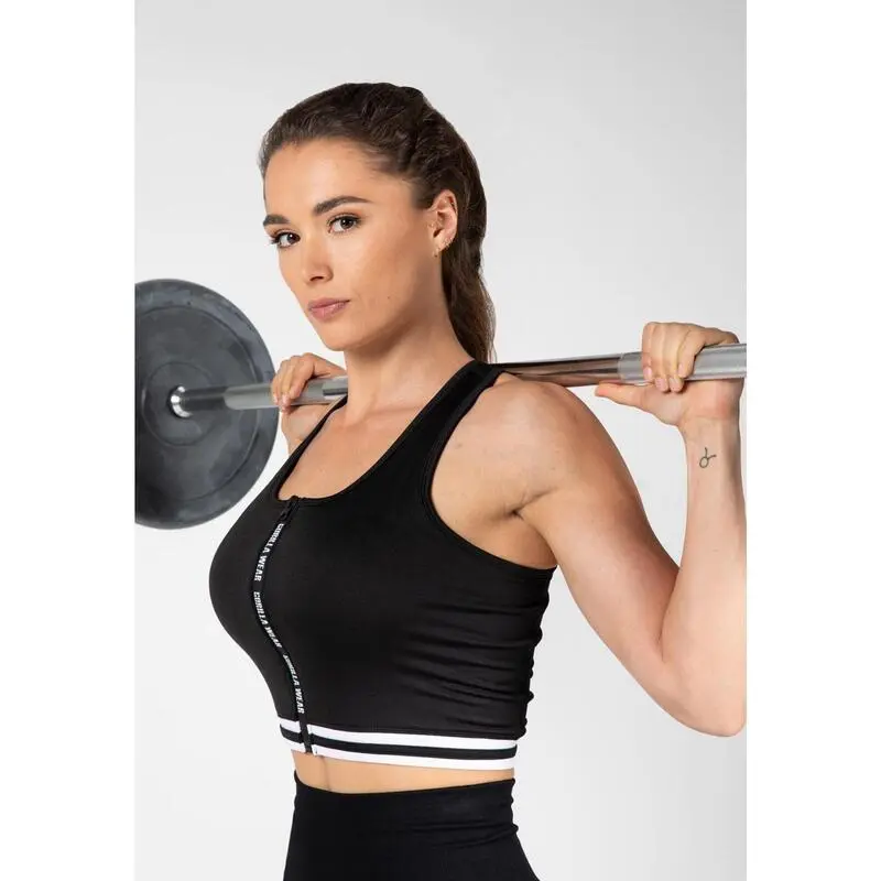 Top Deportivo De Tirantes Con Cremallera Mujer GORILLA WEAR Mesa Zip Negro 6 Top Deportivo De Tirantes Con Cremallera Mujer GORILLA WEAR Mesa Zip Negro - Imagen 4