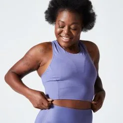 Top Gimnasio Sujección Moderada Mujer Domyos 540 Negro -tienda de equipos de fitness top gimnasio sujeccion moderada mujer domyos 540 lila