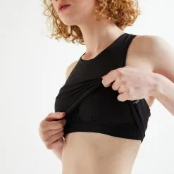 Top Gimnasio Sujección Moderada Mujer Domyos 540 Negro -tienda de equipos de fitness top gimnasio sujeccion moderada mujer domyos 540 negro 3