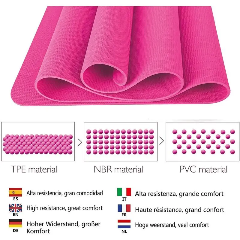 WUEPS Yoga Mat / Esterilla De Yoga Suave Confort 183 CM / Rosa 6 WUEPS Yoga Mat / Esterilla De Yoga Suave Confort 183 CM / Rosa - Imagen 4